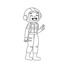 Isolated astronaut draw costume vector illustration