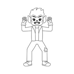 Isolated zombie draw costume vector illustration