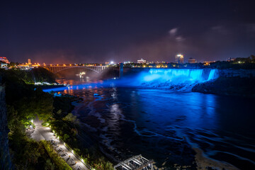 Niagara Falls at night LED lightshow