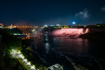 Niagara Falls at night LED lightshow
