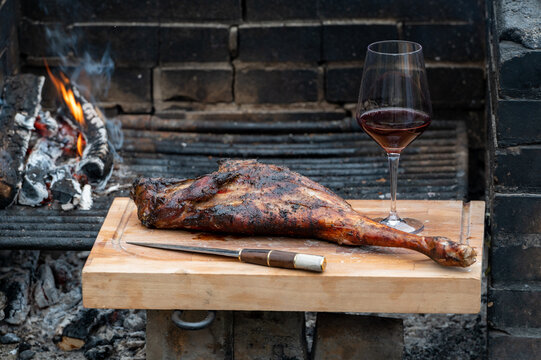 Patagonian Lamb Grilled Argentine Style Cooked On The Grill