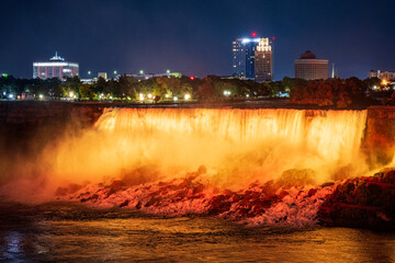 Niagara Falls at night LED lightshow
