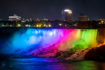 Niagara Falls at night LED lightshow
