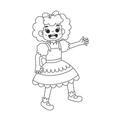 Isolated doll draw costume vector illustration