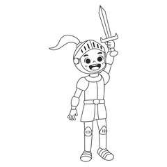 Isolated knight draw costume vector illustration