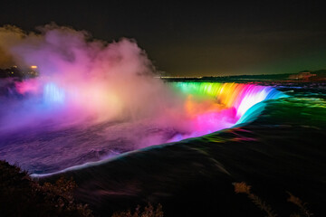 Niagara Falls at night LED lightshow