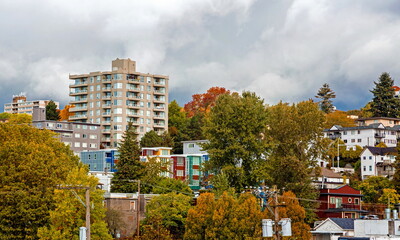New Westminster British Columbia, Residential District at The Center of City at the autumn time in...