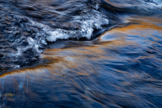 detail of the rapids on the autumn river level