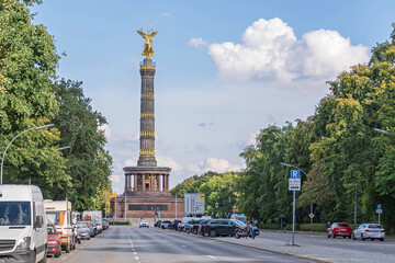 The Straße des 17. Juni with the Victory Column in Berlin, Germany