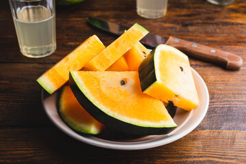 Slices of Yellow Watermelon