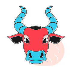 Isolated ox avatar chinese zodiac symbol Vector
