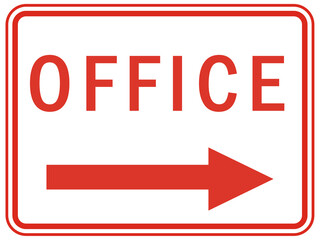 office sign direction with arrow	