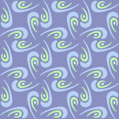 Seamless tile pattern in traditional style. Simple abstract spiral shapes. Flat vector graphics.