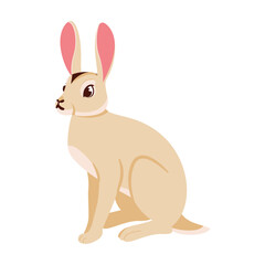 Isolated rabbit character chinese zodiac symbol Vector