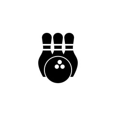 Bowling icon vector illustration. bowling ball and pin sign and symbol.