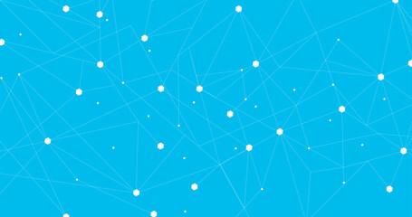 White network. Abstract connection on blue background. Network technology background with dots and lines for desktop. Ai background. Modern abstract concept. Line background, network technology vector