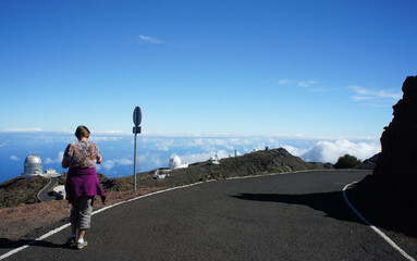 On top of the island of La Palma. View of the astrophysical observatory.