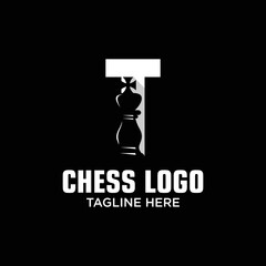 Letter T King of Chess Logo Design Template Inspiration, Vector Illustration.