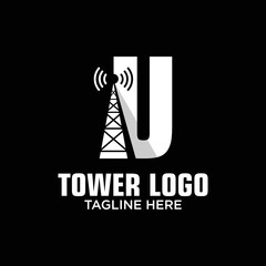 Letter U Tower Logo Design Template Inspiration, Vector Illustration.
