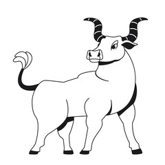 Isolated ox character chinese zodiac symbol Vector