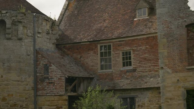 Old English Country Stone House Ruin Pan