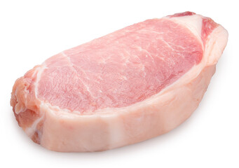 Fillet of pork isolated on white background, Slide Pork tenderloin on white background with clipping path.