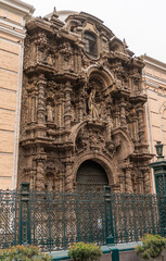 Fototapeta premium Basilica and Convent of San Agustín (Iglesia de San Agustín) with its beautiful baroque sculptures