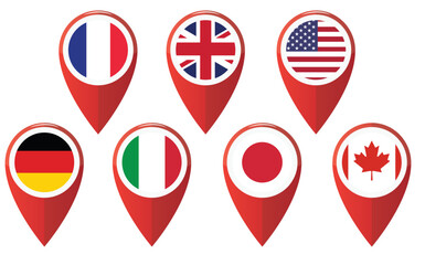 G7 member countries map location symbol