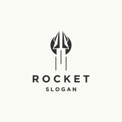 Rocket logo icon flat design template
