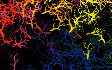 Dark Multicolor vector abstract design with branches, leaves.