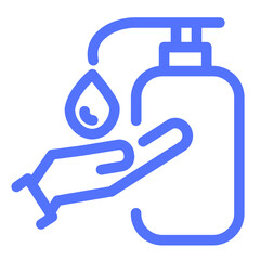 hydroalcoholic gel wash hand sanitizer line icon