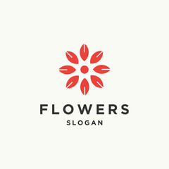 Flower logo icon design template vector illustration