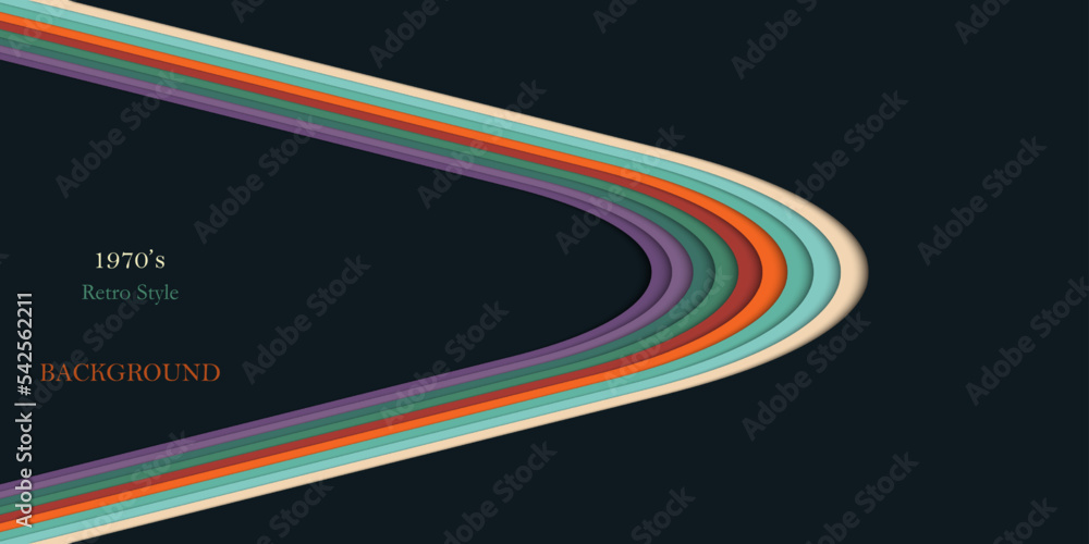 Poster Abstract background retro style with colorful stripes lines and dark space vintage design