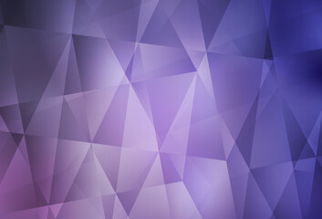 Light Purple vector shining triangular backdrop.