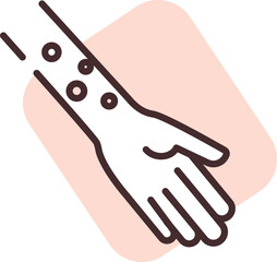 Skin allergy, icon, vector on white background.