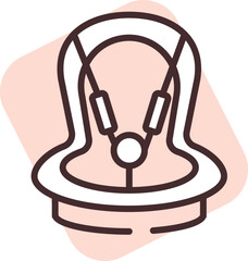 Car seat, icon, vector on white background.