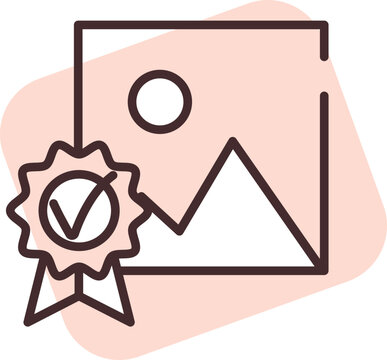 Blockchain Certificate, Icon, Vector On White Background.