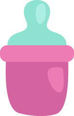 Childhood baby bottle, icon, vector on white background.