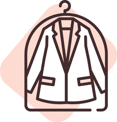 Cleaning suits, icon, vector on white background.