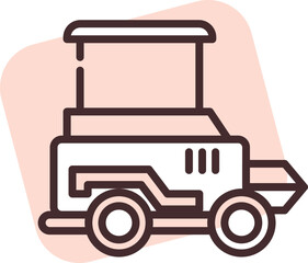 Construction skid steer, icon, vector on white background.