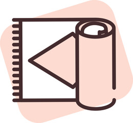 Home textile rug, icon, vector on white background.