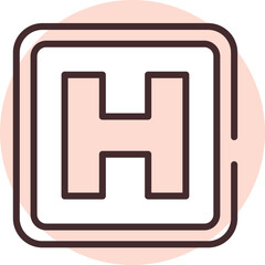 Fototapeta premium Medical helicopter parking, icon, vector on white background.