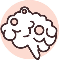 Medical brain, icon, vector on white background.