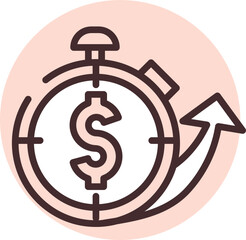 Money growth, icon, vector on white background.