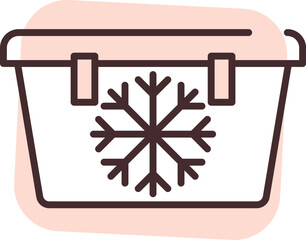 Food shippment freezer, icon, vector on white background.
