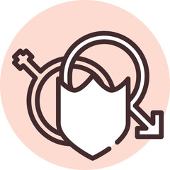 Health protected, icon, vector on white background.