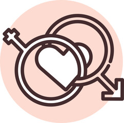 Health sex, icon, vector on white background.