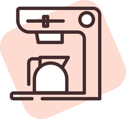 Home supplies coffee maker, icon, vector on white background.