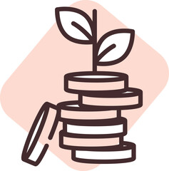 Investment growth, icon, vector on white background.