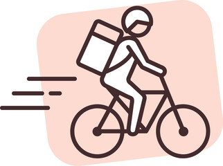 Online shippment food delivery, icon, vector on white background.